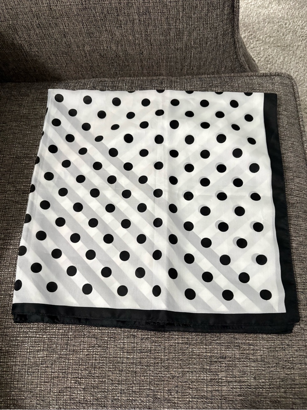 Vintage Liz Sinclair Italy Black & White Geometric Scarf Dots & Stripes 30x30